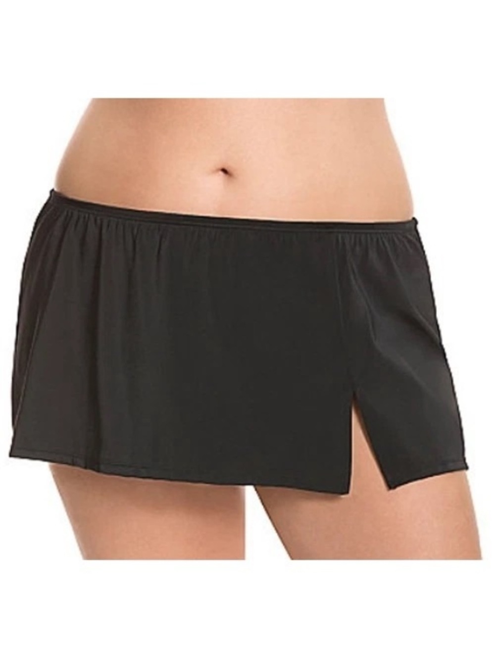 Swim by Cacique Women’s Plus Size 26 Swim Skirt Swim Bottom Black Slit Front